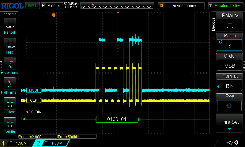 Oscilloscope decode MSB
