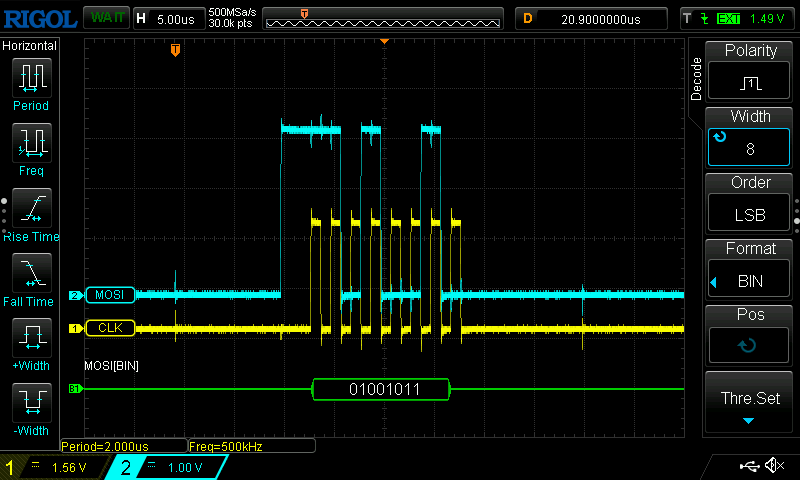 Oscilloscope decode LSB